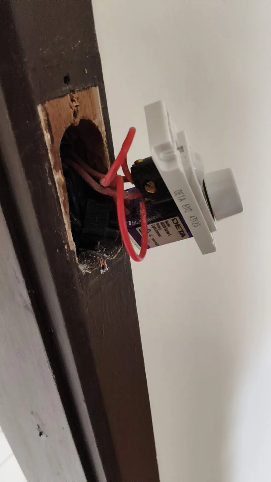 Electrical wall fitting and switch work in progress